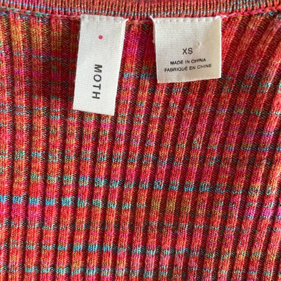 Anthropologie Moth ribbed rainbow short sleeve sweater - Picture 8 of 8
